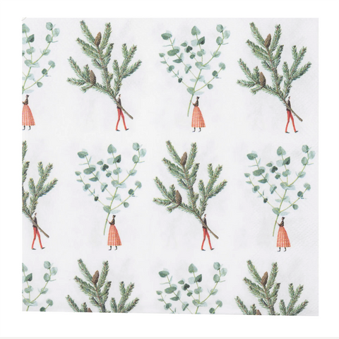Paper Napkins 'Spruce and Eucalyptus' by Laura Stoddart