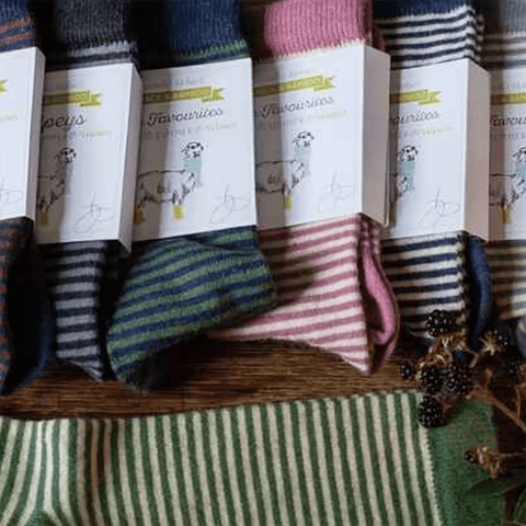 Stripey Alpaca socks from Samantha Holmes Alpaca - Curated Living