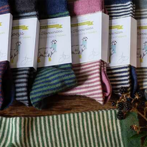 Stripey Alpaca socks from Samantha Holmes Alpaca