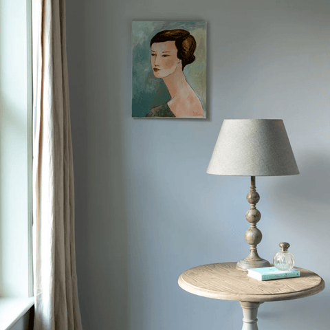 Table Lamp Thea Stonewash Grey by Grand Illusions - Curated Living