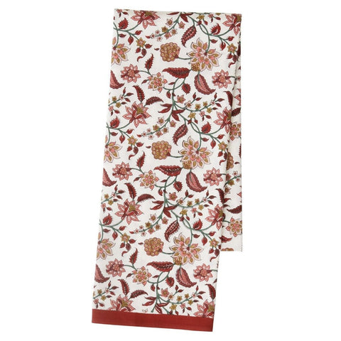 Tablecloth 'Divya Cerise' Extra Large Hand Block Printed Cotton by Bungalow of Denmark - Curated Living