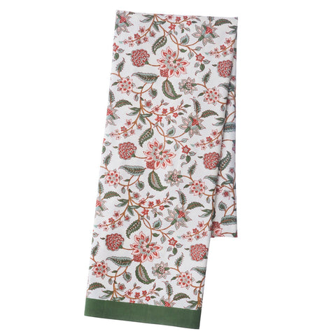 Tablecloth 'Divya Fern' Hand Block Printed Cotton by Bungalow of Denmark - Curated Living