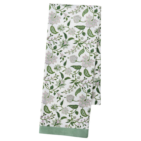 Tablecloth 'Divya Parrot' Hand Block Printed Cotton by Bungalow of Denmark - Curated Living