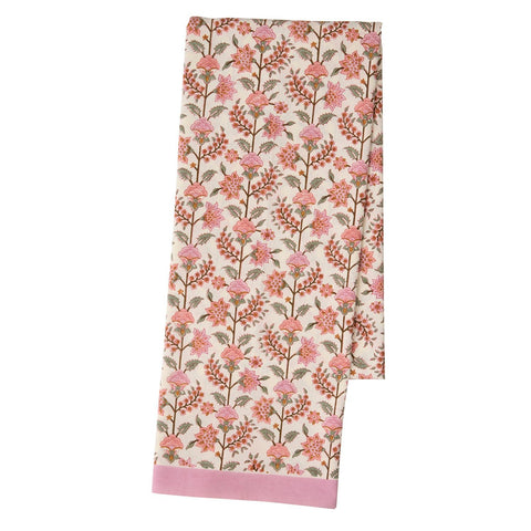 Tablecloth 'Gita Sorbet' Hand Block Printed Cotton by Bungalow of Denmark - Curated Living