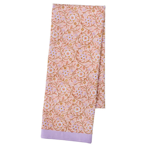 Tablecloth 'Roja Coral' Hand Block Printed Cotton by Bungalow of Denmark - Curated Living