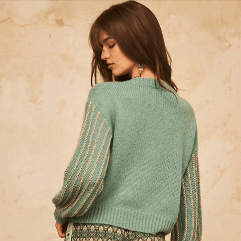 Turquoise 'Meli' Sweater by NKN Nekane - Curated Living