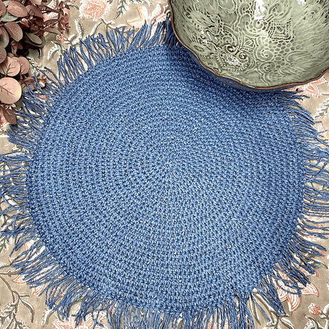 Twisted Grass Placemat 'Blue' by Bungalow of Denmark - Curated Living