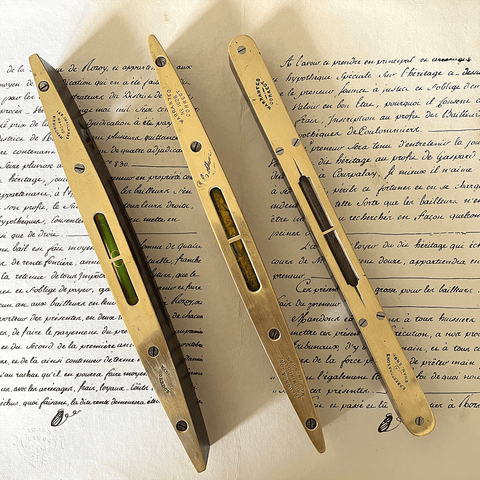 Vintage 'Brass and Wood Spirit Level' - Curated Living