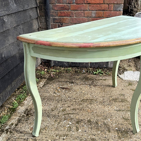 Vintage Hand Painted 'Half Moon Table' by Curated Living - Curated Living