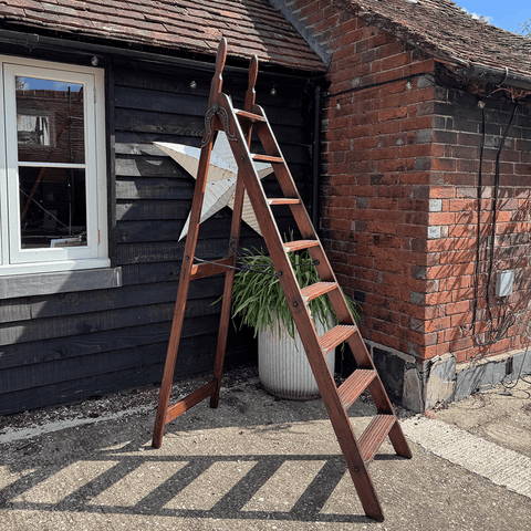 Vintage 'Simplex' Library Ladder with Handles - Curated Living