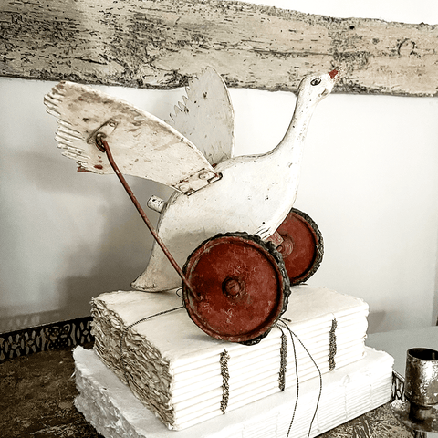 Vintage Wooden Duck Toy - Curated Living