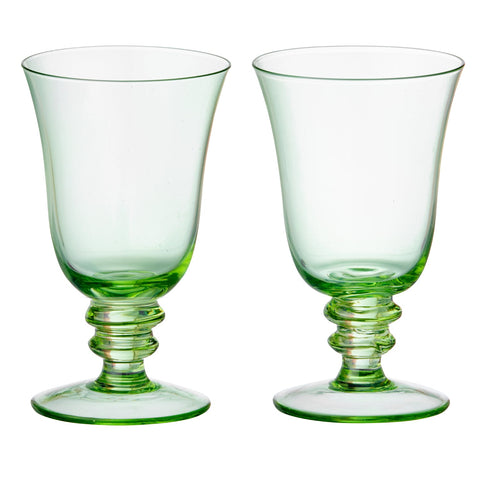 Wine Leopold 'Sage' Glasses - Set of Two by Bungalow of Denmark - Curated Living