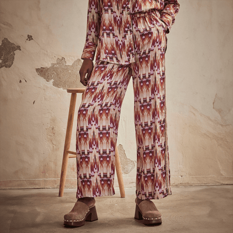 Wine 'Lilo' Trousers by NKN Nekane - Curated Living