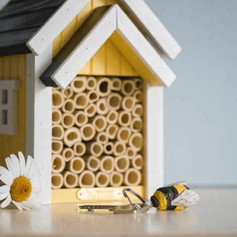 Wooden 'Bumble Bee' Keyring by Wildlife Garden of Sweden - Curated Living
