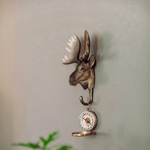 Wooden 'Moose' Door Hook by Wildlife Garden of Sweden - Curated Living