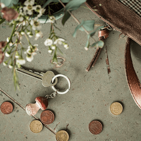 Wooden 'Mushroom' Keyring by Wildlife Garden of Sweden - Curated Living