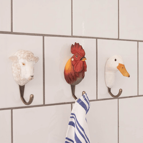 Wooden 'Rooster' Door Hook by Wildlife Garden of Sweden - Curated Living