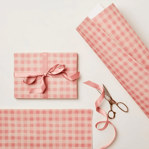 Wrapping Paper 'Pink Gingham' by Wanderlust - Curated Living