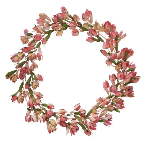 Wreath 'Tulip in Blush 55cm' by Bungalow of Denmark - Curated Living