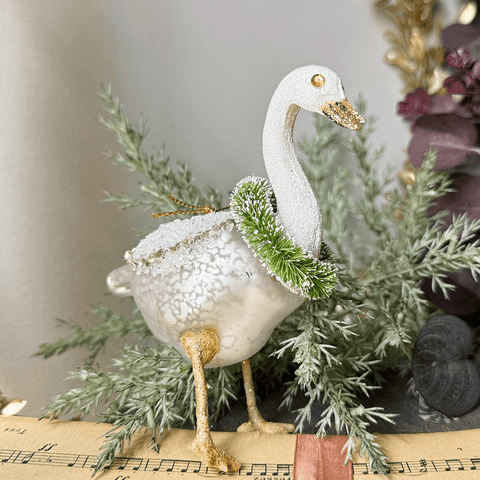 Xmas Ornament 'Goose White' Hanging Decoration by Bungalow of Denmark - Curated Living