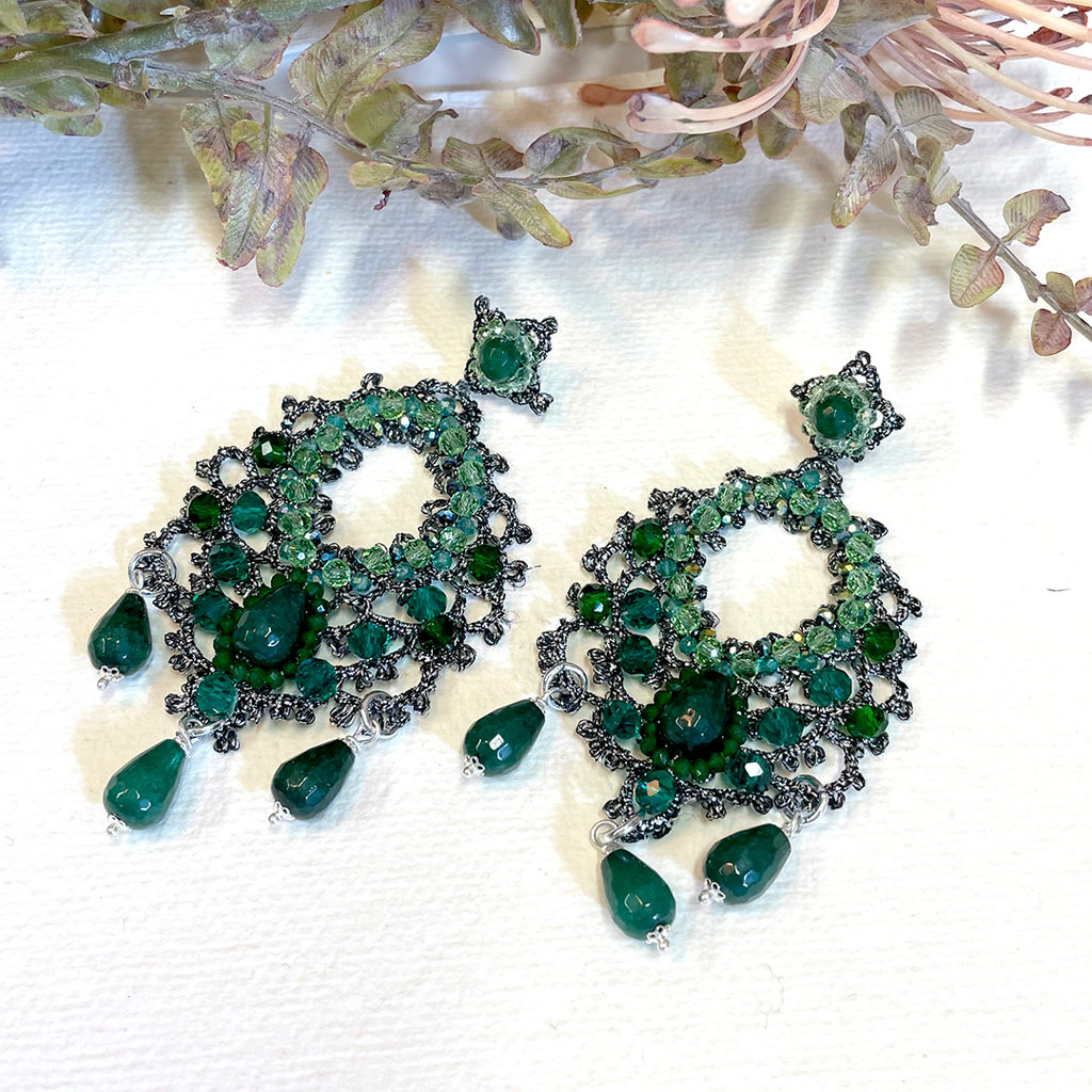 Fiori d'Arancio Aster in Green Earrings.