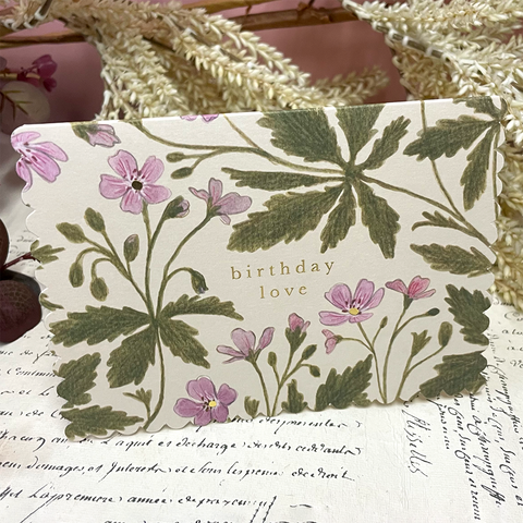 Greeting Card 'Geranium - Birthday Love' by Wanderlust WAN6080