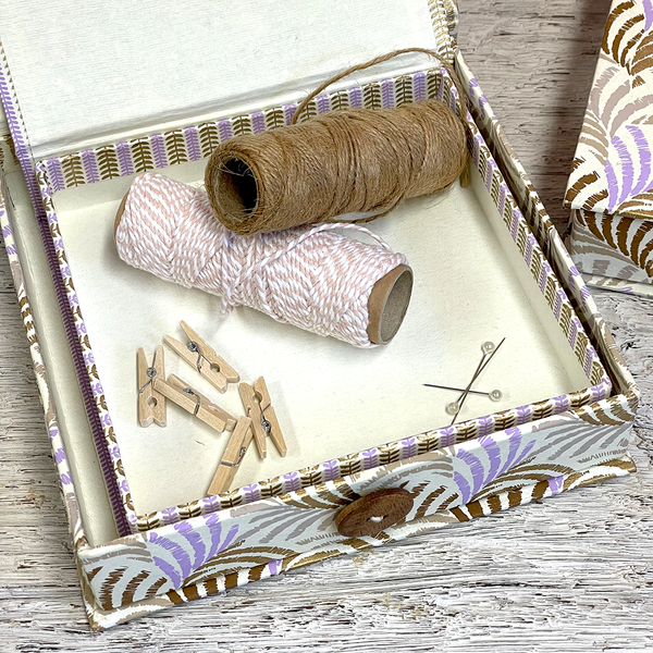 Paper Covered 'Button Boxes' Set of Two by Bungalow of Denmark ...