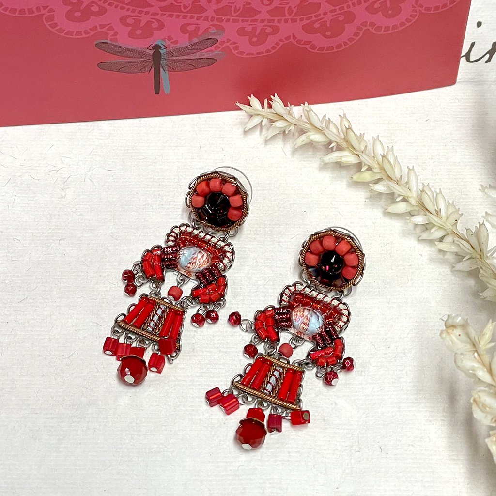 Red Roses Roone Earrings by Ayala Bar.