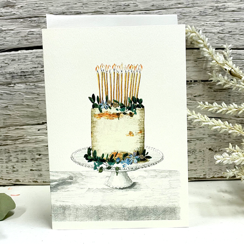 Cake and Candles Card by Elena Deshmukh.