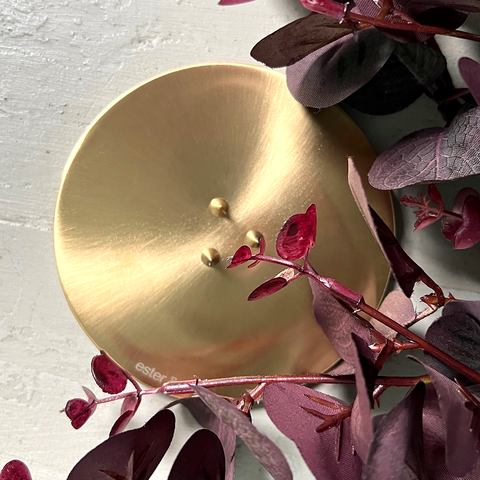 Round Gold Candle Plate.