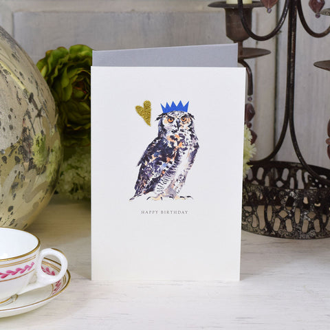 Elena Deshmukh Card, Happy Birthday, Owl.