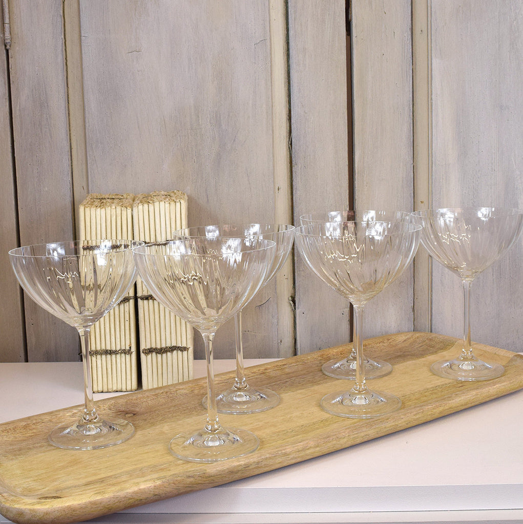 Champagne Coupe Glasses. Set of Six.