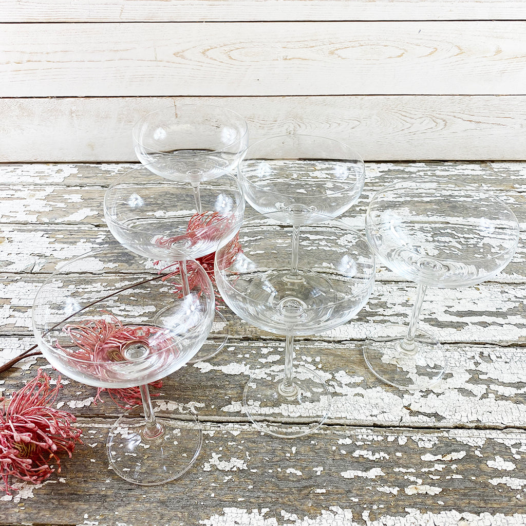 Champagne Saucers, Set of 6.