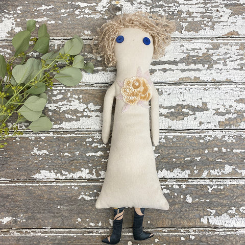 Cloth Doll with Woolly Hair