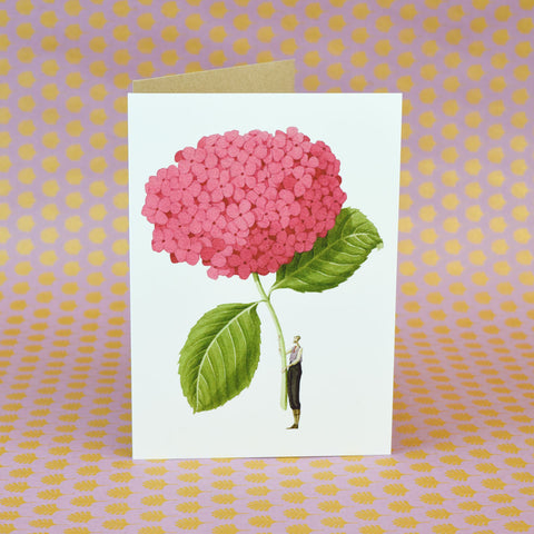 Laura Stoddart Card, Pink Hydrangea.