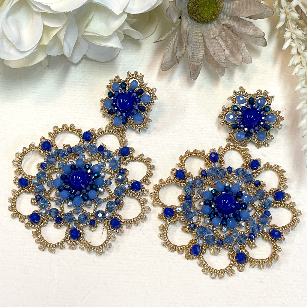 Fiori d'Arancio Daphne Blue Verbasco Earrings.