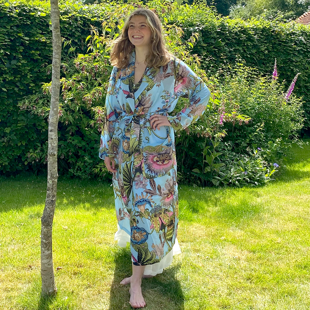 One Hundred Stars Eccentric Blooms Sky Dressing Gown.