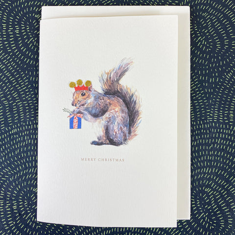Elena Deshmukh Card, Christmas Squirrel