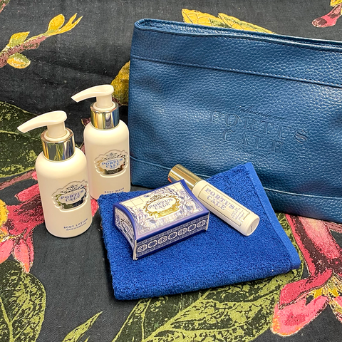 Portus Cale Gold & Blue Travel Bag Set.