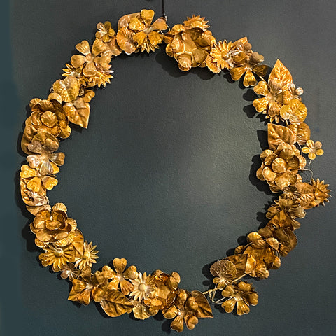 Golden Floral Wreath, Large, By Bungalow Denmark