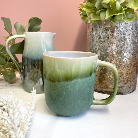 Cactus Green Cup with handle.