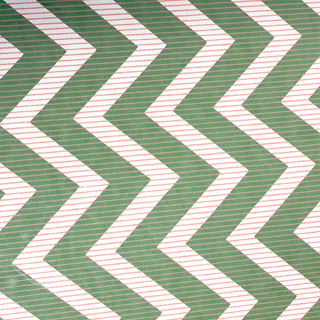 Green & Pink Zigzag Wrapping Paper by Bungalow DK.