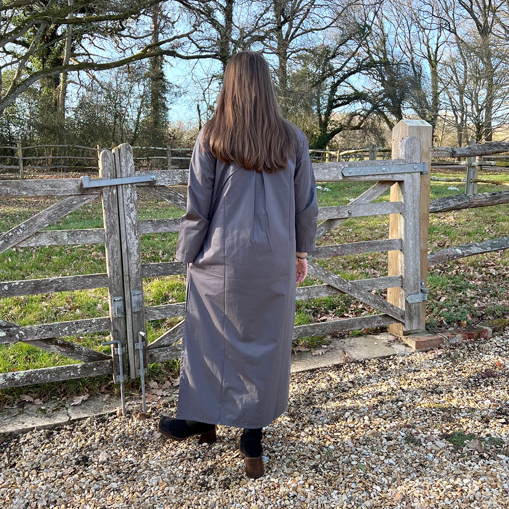Grey Organic Cotton Long Shirt Dress Curated Living grey-organic-cotton-long-shirt-dress-curated-living