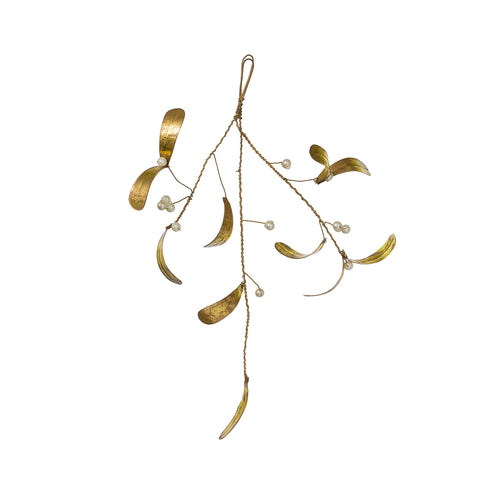 Golden Hanging Mistletoe Decoration.