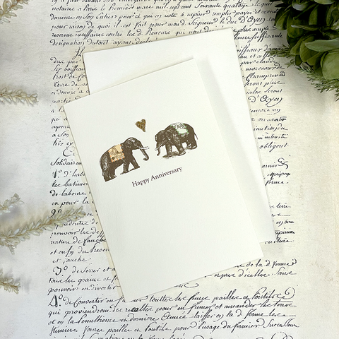 Happy Anniversary Elephants Card by Elena Deshmukh.