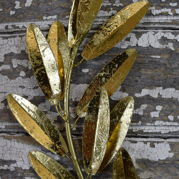 Metal Gold Wreath Antique Effect Gold Leaf Wreath Curated Living