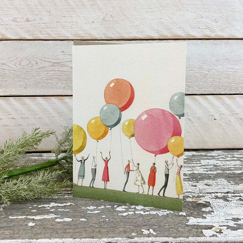 Laura Stoddart Greeting Card, Balloon Party.