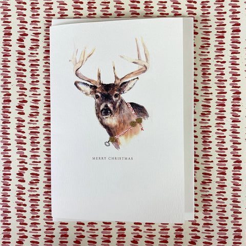 Elena Deshmukh Card, Merry Christmas Artic Reindeer.