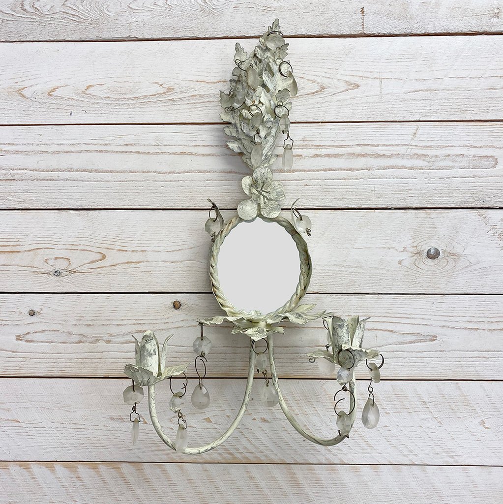 Vintage Metal Decorative Mirror With Embellishments