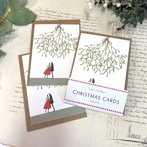 Christmas Cards 'Christmas Kiss' Ten Pack by Laura Stoddart